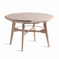 Round coffee table in wood with metal support - 75 x 75 x 40cm