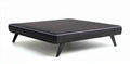 Platform bed frame with fabric upholstery in black - 200 x 200 x 30cm