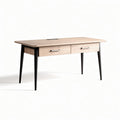Wooden office desk with 2 drawers and cable management - 120 x 60 x 75cm