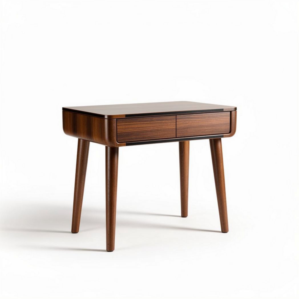 Wooden side table with two drawers for living room - 50 x 40 x 45cm