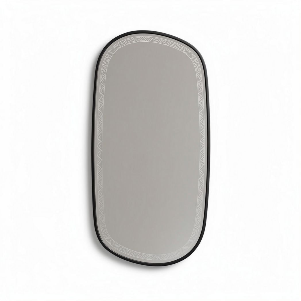 Framed decorative wall mirror with intricate design - 60 x 40 x 2cm