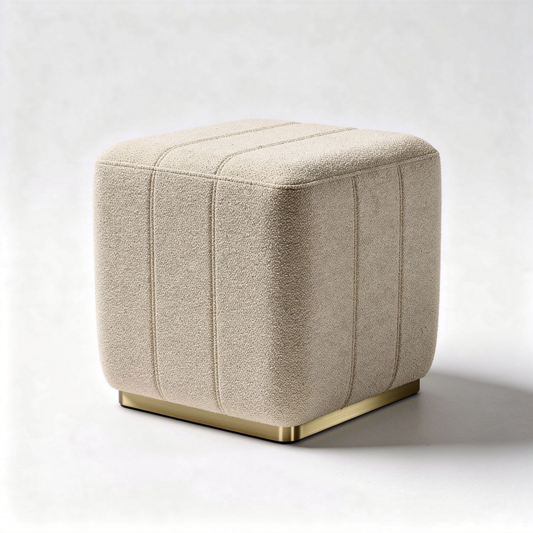 Textured fabric ottoman for living room decor - 40 x 40 x 40cm