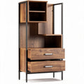 Wood and metal storage cabinet for living room - 180 x 80 x 40cm