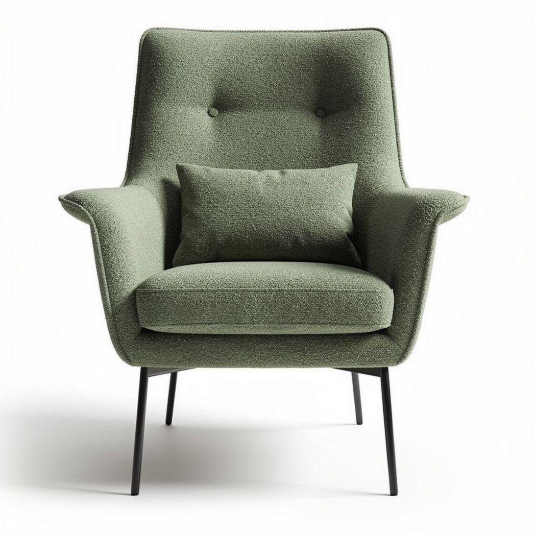 Armchair with soft fabric upholstery for living room - 80 x 70 x 90cm