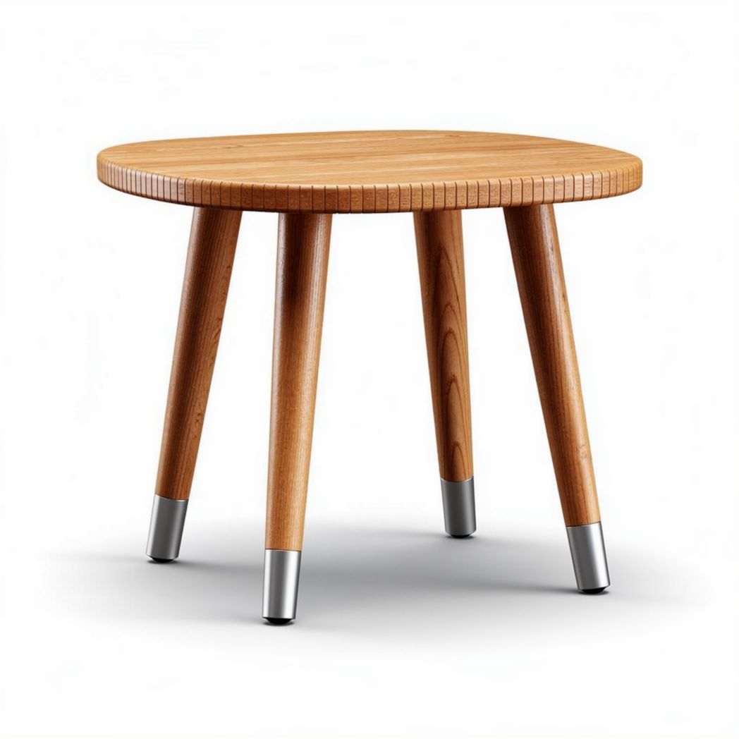 Round wooden side table for living room use - 60 x 60 x 45cm