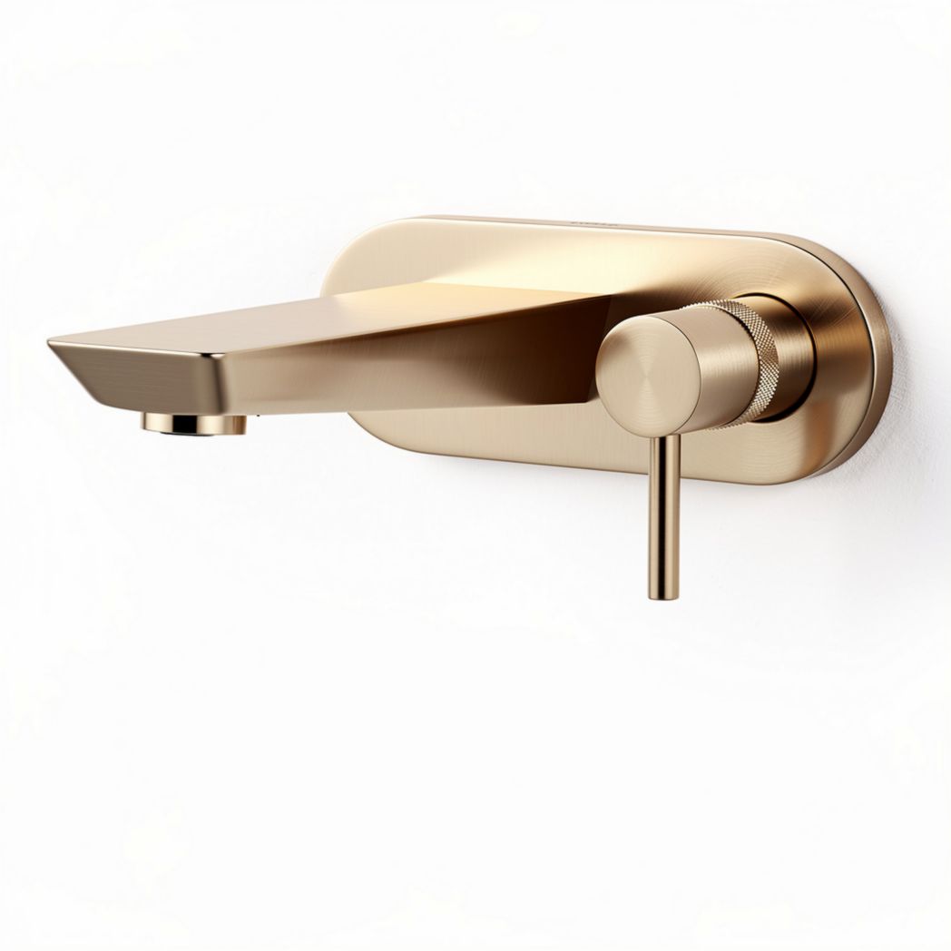Brushed gold wall-mounted faucet - 15 x 7 x 5cm