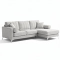 Fabric sectional sofa with wooden legs for living room - 220 x 90 x 75cm
